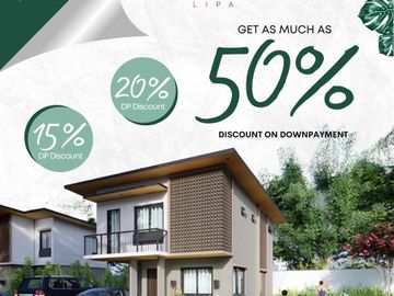Spacious Single Attached House Unit with 50% Downpayment Discount Limited Offer Only @ Solaya Liipa Near New Lipa City Hall