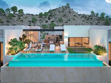 Departamento con rooftop y alberca, area de asador, gimnasio, parque para perros, salon de usos multiles, pre-construccion, venta Cabo San Lucas