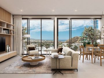 Departamento con rooftop y alberca, area de asador, gimnasio, parque para perros, salon de usos multiles, pre-construccion, venta Cabo San Lucas