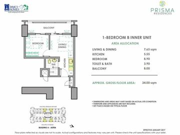 Resale! Save 1.2M! 1 Bedroom 34sqm Prisma Residences Condo Unit in Bagong Ilog Pasig near BGC