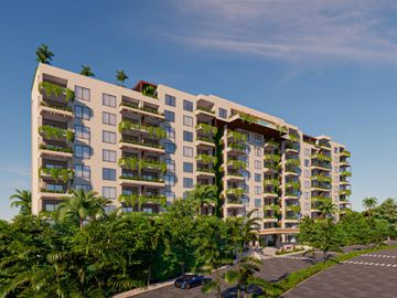 Condo con 2 terrazas, cuarto de servicio, alacena oculta, vista al campo de golf, en venta, Corasol Playa del Carmen.