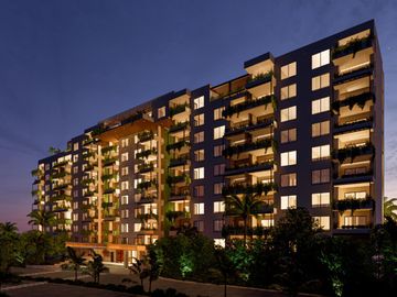 Condo con 2 terrazas, cuarto de servicio, alacena oculta, vista al campo de golf, en venta, Corasol Playa del Carmen.