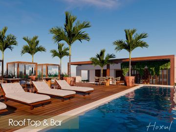 Condo con 2 terrazas, cuarto de servicio, alacena oculta, vista al campo de golf, en venta, Corasol Playa del Carmen.