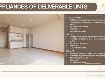 For Sale:  36.6 SQM Beachfront Studio Condo Unit in Batangas at The Spinnaker