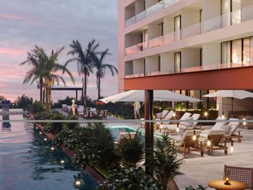 Departamento con 25 amenidades, zona comercial, parque de perros, en venta Zona Norte Merida