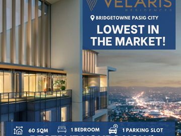LOWEST IN THE MARKET! One Bedroom Condo Unit for sale in Velaris Residences, Bridgetowne, Pasig