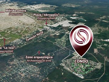 Departamento en venta con vista al campo de golf y lago, en Yucatan Country Club, venta Mérida.