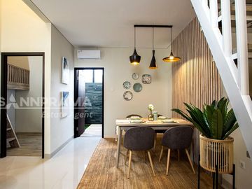 Rumah minimalis murah mezanine konsep dlm perumahan luas dipinggir jalan raya Parung,bogor