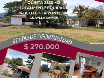 ESPECTACULAR QUINTA DE VENTA EN EL VALLE DE BELLO HORIZONTE ENTRE GUAYLLABAMBA Y EL QUINCHE