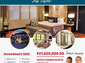 Upscale and Exclusive 1 Bedroom Unit For Sale with Revenue Share at Anya Resort Tagaytay