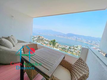 Departamento con 2 terrazas y vista espectacular a la bahía de Acapulco