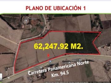 Terreno en Chancay, 62,467 m2 al lado de la Carretera Panamericana