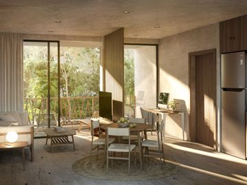 Departamentos en venta de 1 habitación en Tulum con alta rentabilidad