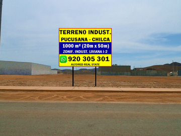 Vendo Terreno Industrial 1000 m² Km 57.5 Pan. Sur Indupark Chilca - Pucusana