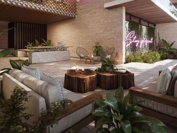 Penthouse con alberca infinity, bar, area de yoga y gimnasio en Aldea Zamá