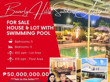 5 Bedroom House & Lot With Swimming Pool For Sale at Beverly Hills Subdivision Antipolo