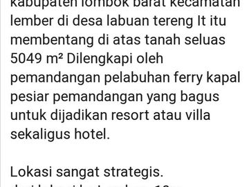 Dijual Tanah Lombok NTB Kabupaten Lombok Barat Desa Labuan Tereng