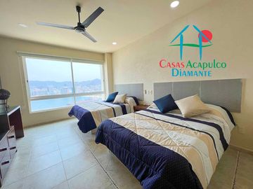 Depa en renta vacacional para 10 personas. Con terraza y vista al mar