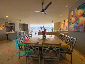 Depa en renta vacacional para 10 personas. Con terraza y vista al mar