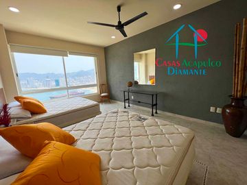 Depa en renta vacacional para 10 personas. Con terraza y vista al mar