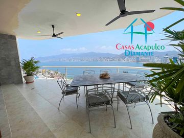 Depa en renta vacacional para 10 personas. Con terraza y vista al mar