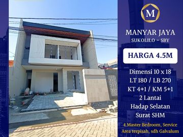 Dijual Rumah Manyar Jaya Mewah New 2 Lantai Dekat Nginden Klampis SHM