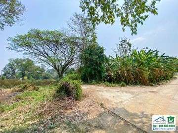 🏡 Waterfront land for sale, 23 rai, next to the Kwai Noi River, Samrong Island, Kanchanaburi, beautiful, filled in along the road