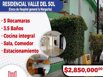 Se vende bonita casa en Residencial Valle del Sol  Cerca de Hospital Imss zona 20 la Margarita