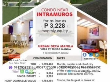 Condominium Near Bangko Sentral ng Pilipinas (BSP) Urban Deca Manila Rent to Own thru PAG-IBIG, Bank or In-house