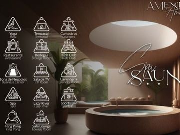 Venta de departamento totalmente amueblado en Aldea Zama