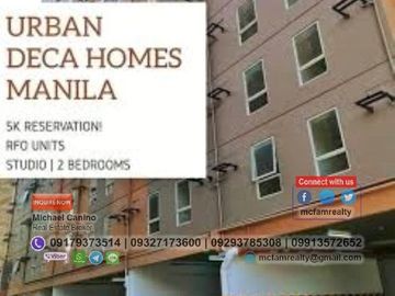 Condominium Near Dangwa Flower Market Urban Deca Manila Rent to Own thru PAG-IBIG, Bank or In-house