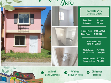 👉🍁🎄FOR SALE: READY FOR OCCUPANCY LA60.0sqm 2-BEDROOM 2-STOREY MARGA SF IN CAMELLA VITA SAVED UP TO 199K🎄🍁👈