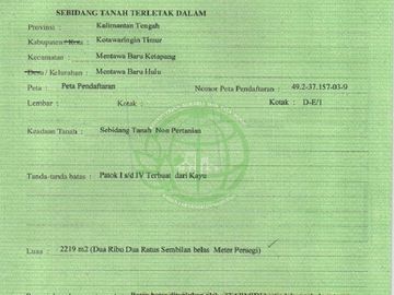 Jual Tanah 2.219 m2 di Kotawaringin Timur Dekat Citimall Sampit