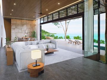 New Modern 5 Bedroom Tropical Sky Ocean Pool Villa in Koh Siray, Phuket for sale