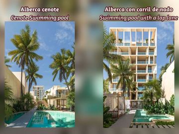 Condominio frente al mar de 2 terrazas, albercas, gym, en venta Telchac.