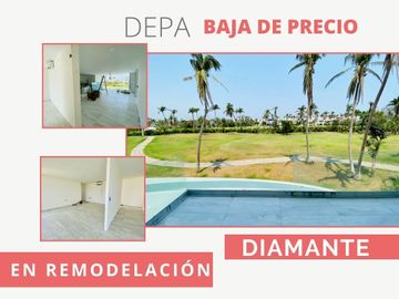 Departamento en venta con vista al campo de golf y cerca de la playa