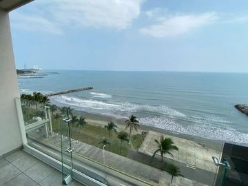 Departamento Vista al Mar, elevador, alberca, gym, vigilancia, 2 recamaras, 2 baños, Boca del Rio Ver