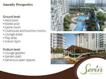 Condo for Sale Studio Unit in Serin East Tagaytay Tower 3