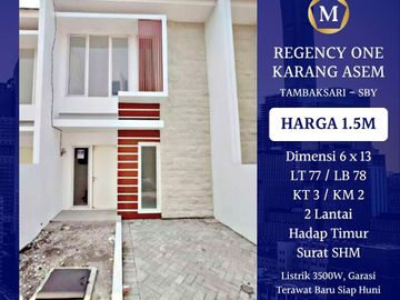 Rumah Regency One Karang Asem Tambaksari Surabaya Timur dekat Pakuwon City Siap Huni Bisa KPR