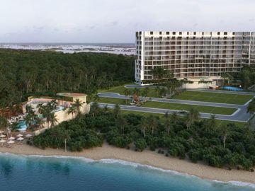 Departamento con balcon vista al mar, club de playa, en venta Chicxulub Puerto, Merida