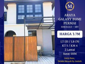 Rumah Araya 2 Galaxy Bumi Permai Mewah 2 Lantai Dekat MERR Manyar Siap Huni SHM