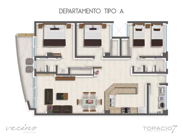 DEPARTAMENTO AMUEBLADO EN RENTA TOPACIO RESIDENCIAL BOCA DEL RÍO | ARLETTE FLORES