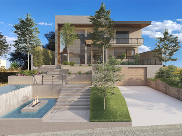 Venta casa nueva en Rancho San Juan, Zona Esmeralda con sala de cine y espejo de agua