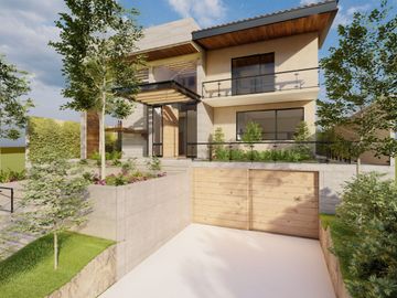 Venta casa nueva en Rancho San Juan, Zona Esmeralda con sala de cine y espejo de agua