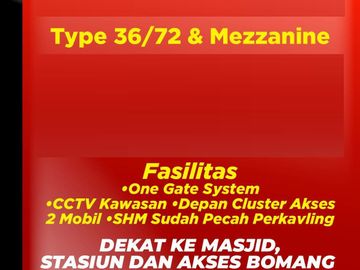 Rumah Cas D' Citayam, Baru MEZZANINE, Harga Murah Mewah, Syariah di Citayem Bogor-Depok, Jual Dijual
