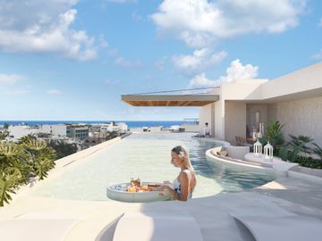 ESTUDIOS Y DEPARTAMENTOS con ROOFTOP BEACH-VIEW CERCA DE LA 5TA EN PLAYA DEL CARMEN