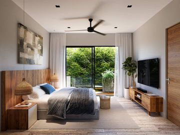 Estudio con terraza privada, alberca, Gimnasio y Area de hamacas,  Zona Centro, venta, Playa del Carmen.
