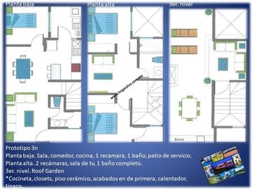 Casas con alberca, roof garden, 4 recámaras, 3 baños