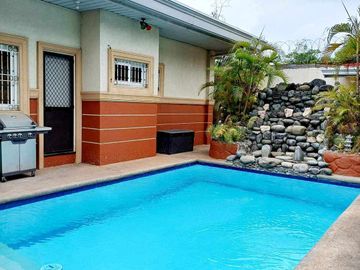 Corner Lot Bungalow House & Lot For SALE with pool in Angeles City near CLARK FREE PORT ZONE