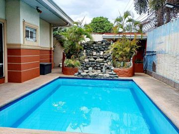 Corner Lot Bungalow House & Lot For SALE with pool in Angeles City near CLARK FREE PORT ZONE